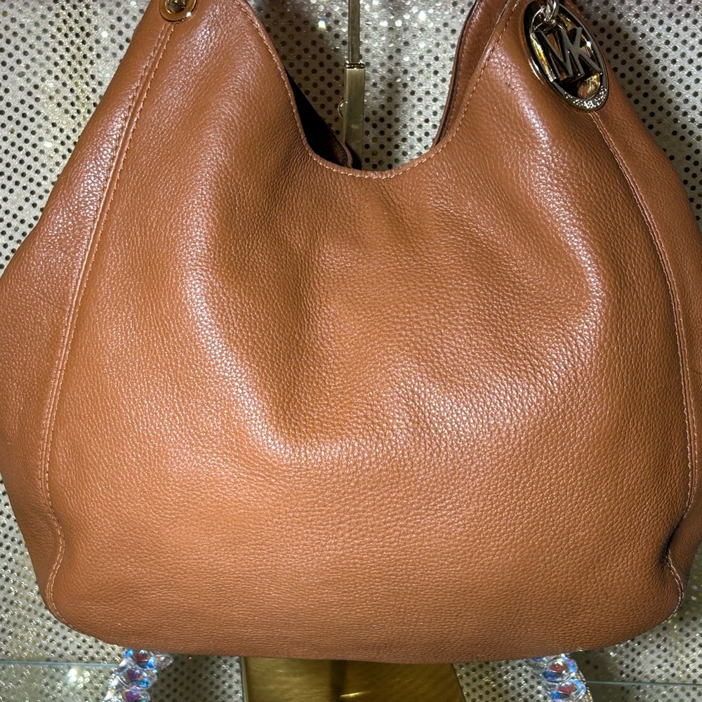 Michael Kors Tan Leather Hobo Bag Approx. 15” x 11” x 3” - Picture 5 of 15